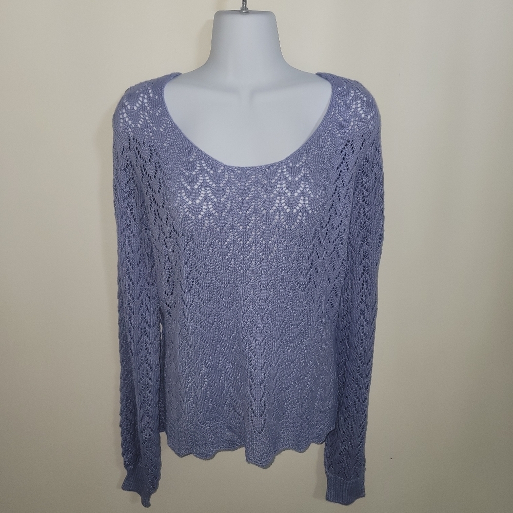 Candies Blue Crochet Sweater Size XXL